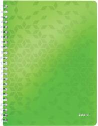 Leitz Caiet de birou LEITZ WOW, PP, FSC, reciclabil, A4, 80 coli, cu spira, dictando, verde (L-46370054)