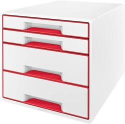 Leitz Cabinet cu sertare LEITZ WOW, 4 sertare, PS, reciclabil, A4, cu tavita organizare, alb-rosu (L-52132026)