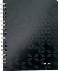 Leitz Caiet de birou LEITZ WOW, PP, FSC, reciclabil, A5, 80 coli, cu spira, dictando, negru (L-46390095)
