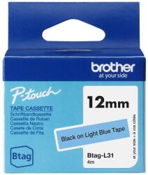 Brother Banda etichete Brother Banda etichete Brother BTAG-L31, 12mm, negru pe albastru deschis, 4m (BTAGL31)