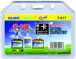 Kejea Buzunar dubla fata pentru ID carduri, PVC flexibil, 85 x 54mm, orizontal, 5 buc/set, KEJEA - transp (KJ-T-017H) - forit