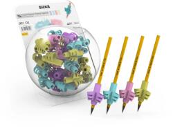 Silka Display silicon grip pt creion, pt scriere de mana la copii, 72buc/display, SILKA Pastel-design ergo (SK-503017)