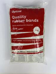 Optima Benzi elastice Optima Elastice pentru bani, 60% cauciuc, 1kg/punga, D 80, grosime 1.5mm x 1.5mm, Optima - albe (OP-601015080)