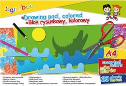 GIMBOO Bloc desen A4, 20 file - 70gsm, coperta carton, GIMBOO - foi color asortate (GB-7531BTS17-99K)
