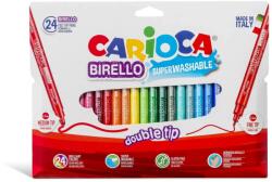 CARIOCA Carioca super lavabila, cu 2 capete, varf subtire/gros, 24 culori/cutie, CARIOCA Birello (CA-42758)