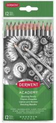 Derwent Creioane Grafit 5H-6B DERWENT Academy, blister, 12 buc/set, negru (DW-2300412) - forit