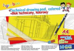 GIMBOO Bloc desen A4, 10 file - 150gsm, coperta carton, GIMBOO - foi color asortate (GB-7539BTS17-99K)