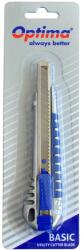 Cuttere OPTIMA Cutter Optima Basic, lama 9mm SK5, sina metalica, aluminiu cu rubber grip (OP-381008113)