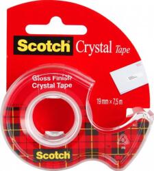 3M 3M-Scotch Dispenser cu banda adeziva transparent cristal, se rupe usor, 19mm x 7.5m, 3M - SCOTCH Crystal (3M-UU005552839)