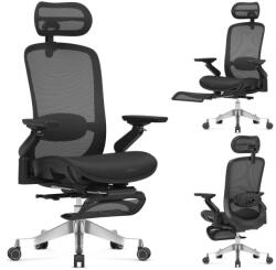 Mark Adler Scaun de birou Mark Adler Leadpro 8.7, Masaj, Tetiera 4D, Brate 6D, Suport picioare extensibil, Spatar ergonomic din plasa, Mecanism de inclinare 90-145 grade, Baza aluminiu, Sarcina maxima 130 kg, Ce