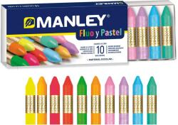 Manley Creioane cerate, cutie carton, metalice, 10 culori/cutie - Manley Fluo and Pastel (MS-MNC00046)