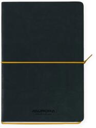 Aurora Caiet A5, 192 file-hartie cream FSC 80gsm, coperta soft-touch negru/galben , AURORA Tesoro - dictando (2396TESJ)