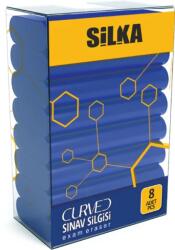Silka Radiera pentru creion, 42x8x23mm, PVC-free, nu lasa reziduuri, 8buc/set, SILKA Curved Exam -albastre (SK-503420)