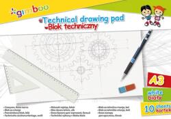 GIMBOO Bloc desen A3, 10 file - 150gsm, coperta carton, GIMBOO - foi albe (GB-7540BTS17-99)