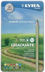 LYRA Creioane colorate LYRA Graduate Graphite, 12 culori/cutie metalica (LR-002871120)