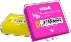 Silka Radiera maleabila pt creion, 40x36x12mm, 100% cauciuc, nu lasa reziduuri, SILKA Kneaded Art-neon (SK-502126)