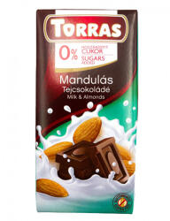 TORRAS (Sz) Torras glutén-és cukormentes MANDULÁS tejcsokoládé 75g