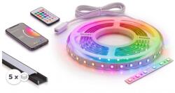 SmartLED SET 1x bandă LED RGBW NEO LITE LED/24W/230V 5 m IP65 Wi-Fi + 5x profil de 1 m + telecomandă (SD0029C)