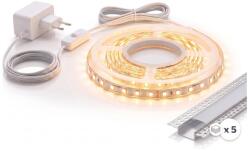 SmartLED Set 1x bandă LED MYLIVING LIGHTSTRIP LED/22W/230V 5m + 5x profil pentru încastrare 1 m (SD0106A)