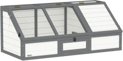 PawHut Cutie pentru țestoase, țarc exterior pentru țestoase, design fără podea, ușor de deschis, adăpost pentru țestoase, Alb | Aosom Romania (D40-044V01WT)