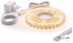 SmartLED SET 1x bandă LED MYLIVING LIGHTSTRIP LED/22W/230V 5m + 5x profil încastrat 1 m (SD0028A)