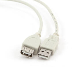 Gembird USB 2.0 hosszabbító kábel 0.75m szürke (CC-USB2-AMAF-75CM/300) (CC-USB2-AMAF-75CM/30)