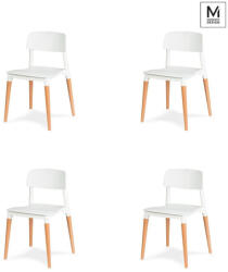 Modesto Design Ecco Szék Készlet Polipropilén Bükk Fehér Skandináv Design (4 db) (C1015.WHITE.SET4)