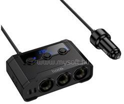 hoco. Z64 szivargyújtó adapter elosztó, PD gyorstöltés 3.0, FEKETE (HOCO_Z64) (HOCO_Z64)