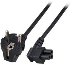 ACT Cablu de alimentare ACT cu conector de rețea Schuko CEE 7/7 tată (înclinat) - C5 (înclinat) IEC, 1 m, negru (AK5409)