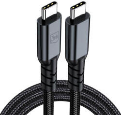 3mk Здрав USB4 кабел с Thunderbolt 4 за устройства с USB-C  орт - 3MK Hyper N-Series Thunderbolt 4 Cable (100 см) (черен)