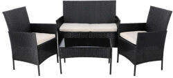 Garden Line 4 személyes rattan kerti Ülőgarnitúra - fekete-bézs (CH3952)