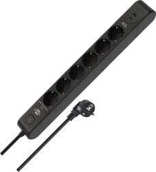 brennenstuhl Prelungitor Brennenstuhl - Surge Protection, 6 prize , 1x USB-C & 1x USB-A, 2 m, negru (1150790602)
