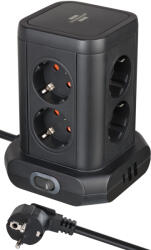 brennenstuhl Prelungitor tip coloană Brennenstuhl - 8 prize , 2x USB A & 1x USB C, 2 m, negru (1153560010)