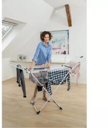Vileda Extra ruhaszárító, 20 méter szárítási terület, fehér, X-alakú vázzal, lehajtható kiegészítővel, kerekekkel és biztonsági zárral Ruhaszárító
