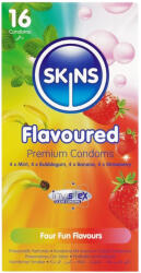 Skins - ароматизиран презерватив - мента, дъвка, банан, ягода (16 бр. ) - lovesexshop