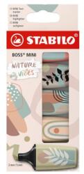 STABILO Highlighter - STABILO BOSS MINI Naturevibes - set 5 buc - 5 culori diferite