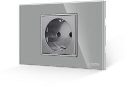 Luxion Priza Simpla LUXION cu Rama din Sticla, Standard Italian, 2/3M - culoare gri