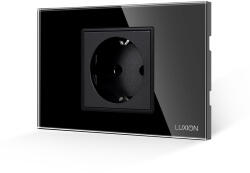 Luxion Priza Simpla LUXION cu Rama din Sticla, Standard Italian, 2/3M - culoare negru