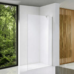 STUXI Eco Walk-in zuhanyfal, 70x195 cm, 6 mm vastag vízlepergető biztonsági üveggel, 195 cm magas, helytakarékos sarok stabilizátorral (TL-6108-70)
