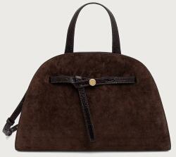 Tory Burch női velúrbőr táska Romy Suede Bauletto - barna Univerzális méret