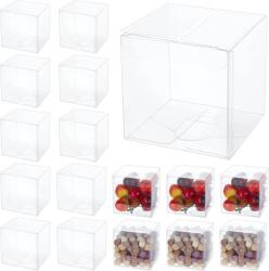 BENECREAT átlátszó PVC kocka ajándékdoboz - 7x7x7 cm, 30 db