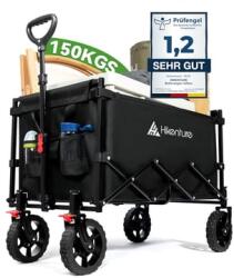 HIKENTURE összecsukható kézikocsi 140 L, 150 kg teherbírás - fekete