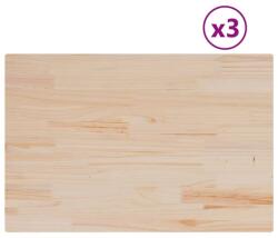 vidaXL tömör fenyőfa téglalap asztallap - 3 db - 80x53x1, 7 cm