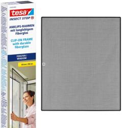 tesa Insect Stop Anklips szúnyogháló ablakhoz, PVC kerethez - antracit - 100x120 cm