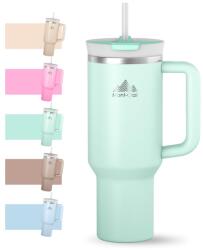 Mont-Clair Tumbler 40 oz Termosz Pohár Szívószállal 1, 2 L - Matcha Zöld - Szivárgásmentes, BPA-mentes, 10 óra hűtés, 48 óra jéghűtés, fedőve
