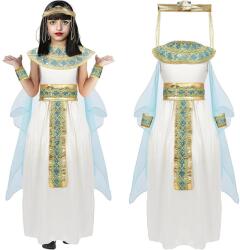 WANGWANG Kleopátra jelmez lányoknak M-es méret, Egyiptomi hercegnő farsangi ruha kiegészítőkkel, Halloween Cosplay Karneváli Öltözék Gyereke