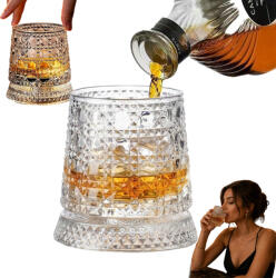 Goaduoynt 360°-BAN Forgatható Whiskys Pohár Kristályüvegből 260 ML (Szklanki do whisky 1 szt.)