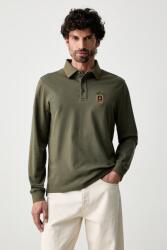 Aeronautica Militare hosszúujjú férfi pamut - zöld L - answear - 39 990 Ft