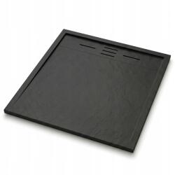 tech globe Zuhanytálca 90x90 fekete szögletes vágott alacsony Smc szifon (TS-TRAY-B-90X90-BLACK)