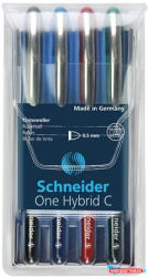 Schneider Rollertoll készlet, 0, 5 mm, SCHNEIDER "One Hybrid C", 4 szín (COR_TSCOHC05K4)